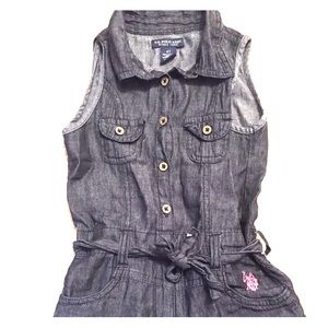 US Polo Assn. Jean Romper - Size: Girls 4T (NWOT)